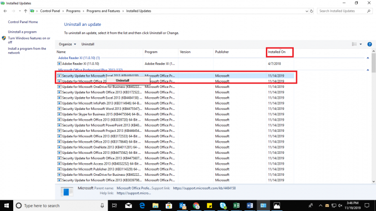 uninstall-updates