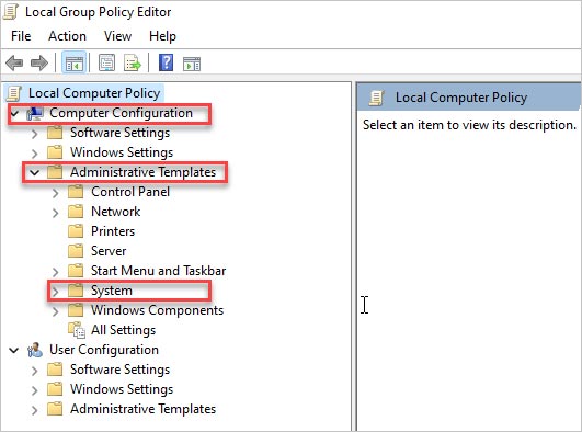 In Local Group Policy Editor