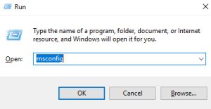 Type msconfig and press Enter